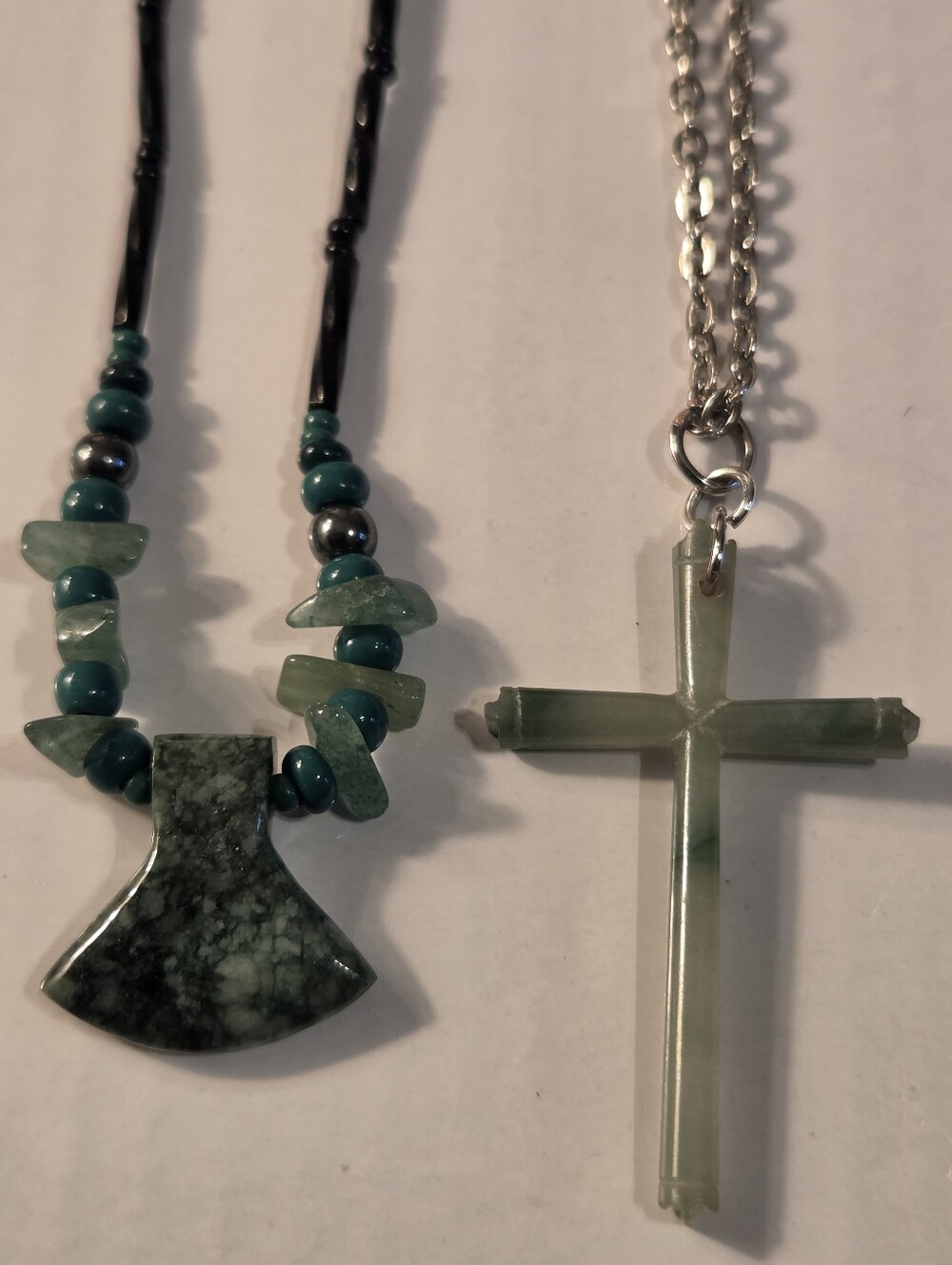 JADE Axe Pendant NecklacE AND CROSS PENDANT NECLASE.